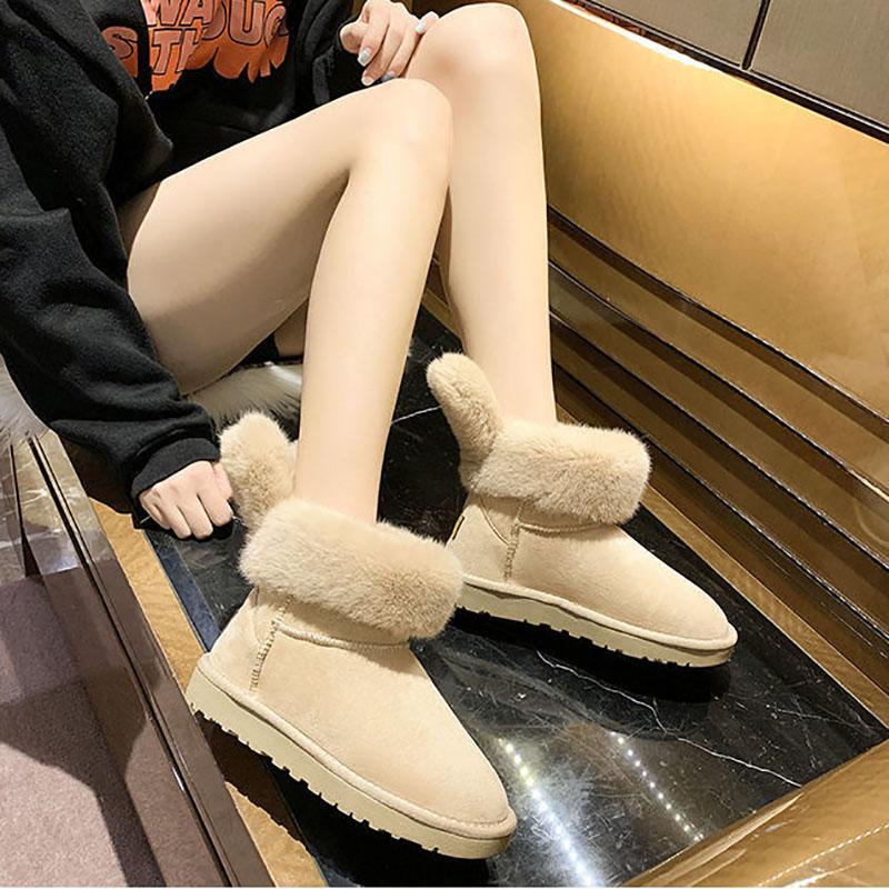 Rabbit Ears Snow Boots Women Winter Plus Velvet Thick Wild Korean Version of Short Tube Cotton Shoes Warm Shoes Women
