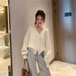Spring and Autumn Knitted Cardigan Short Jacket Female Korean Version Loose Lazy Style Long-sleeved Solid Color Button Sweater All-match