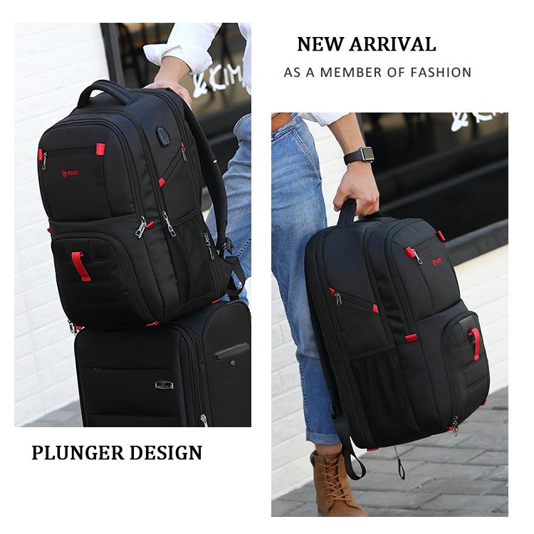 Men's Backpack Waterproof/Large Capacity /USB Charging Laptop Backpack 17 Inch School Bag for Boy Nylon/Canvas Black/Gray PS-501