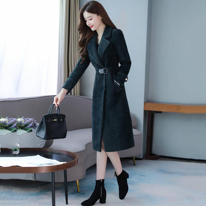 Winter Jacket Fashion Women Fur Coat Long Wool Coat Female Thick Warm Overcoat Christmas Outwear