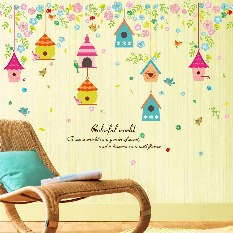 [Wall sticker ]Colorful House Flower Wall Stickers For Kids Rooms Baby Room Nursery Kitchen Living R