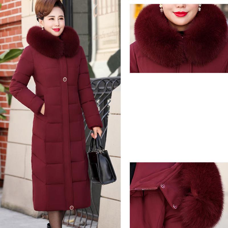 Winter Coat Women's Coat Middle-aged Women's Padded Clothes Long Over-the-knee Padded Jacket