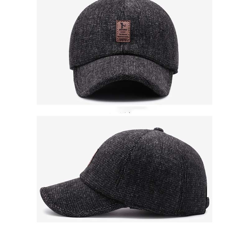 Hat Men's Autumn and Winter Middle-aged and Elderly Father and The Elderly Warm Baseball Cap Old Man Winter Cold Protection Ear Cap