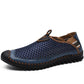 Large Size Handmade Leather Shoes New Breathable Mesh Shoes Hole Shoes Summer Shoes 38-47