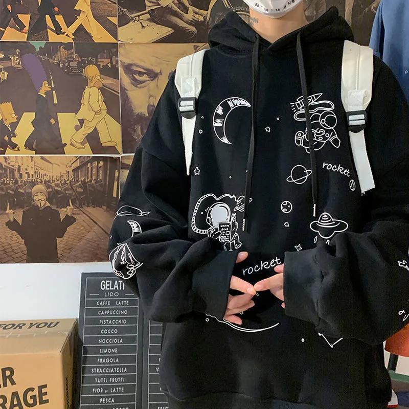 Hoodies Women Fashion Graffiti Printed Pullover Sweatshirt Oversized Streetwear Hip Hop Harajuku Hoodies Fall Winter Plus Size Loose Tops Clothes