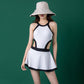 Swimsuit Women's One-Piece Skirt Covering Belly Thin and Small Breasts Gathering Korean One-piece Skirt Ladies Swimsuit Sexy and Sweet