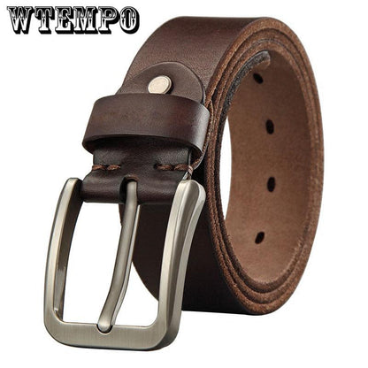 Genuine Leather Belts for Men Luxury Strap Male Belts Classic Vintage brown Belt Casual