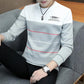 Autumn Men's Pullover Round Neck Youth Warm Top Slim Thin Long-sleeved Sweater Bottoming Shirt