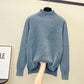 Half Turtleneck Imitation Mink Fleece Thickened Sweater Women's Korean Style Loose Pullover Knitted Bottoming Shirt