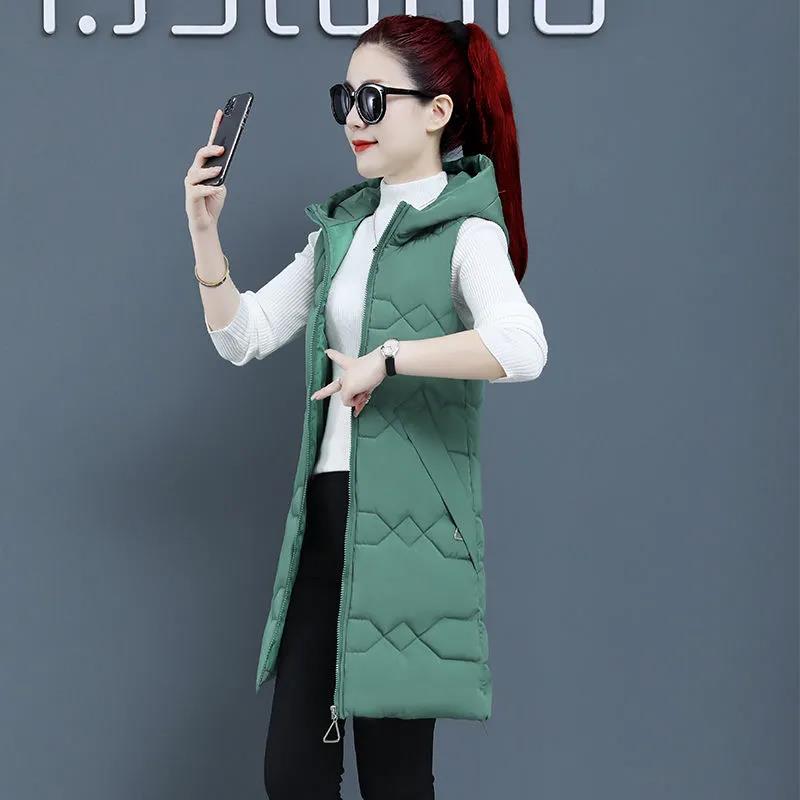 Korean Version of Slim Down Cotton Women's Vest Mid-length Fashion Vest Winter