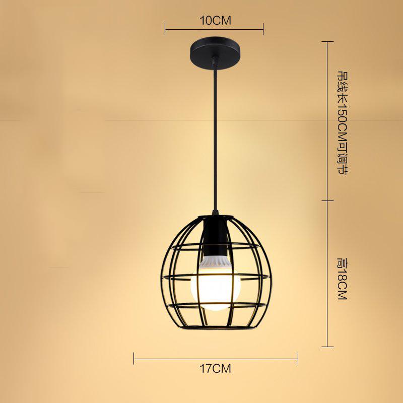 Retro Industrial Iron Cage Chandelier Hanging Lights LED Pendant Lamps for Kitchen Living Room