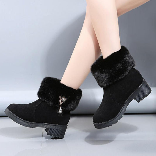 Snow Boots Women's Autumn and Winter Martin Boots Big Cotton Short Boots Women's Shoes Plus Velvet Thick Cotton Shoes