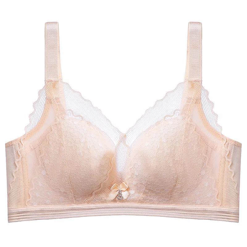 Large Size Sexy Lace No Steel Ring Ultra-gathering Anti-sagging Upper Support Adjustable Women's Underwear Bra