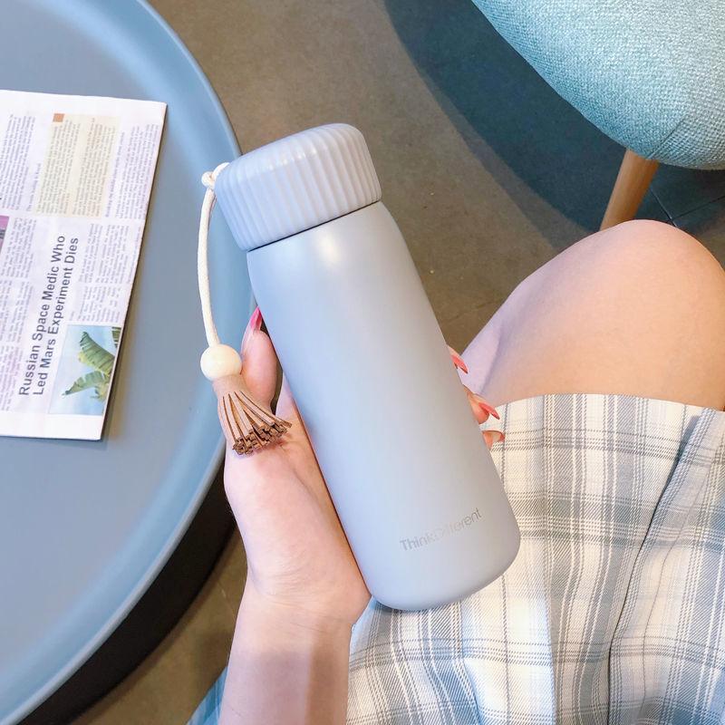 Japanese Vacuum Flask Ins Harajuku Style Ladies Cute Cup Simple and Fresh Tassel Student Girl Portable Water Cup