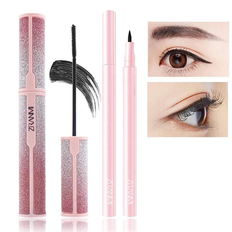 Mascara Mascara Waterproof Elasticity Thick Non-marking Curly Long Lasting Set Not Easy to Discolor