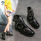 Women Fashion Rivet Belt Buckle Ankle Boot Student Casual Large Size Single Boot