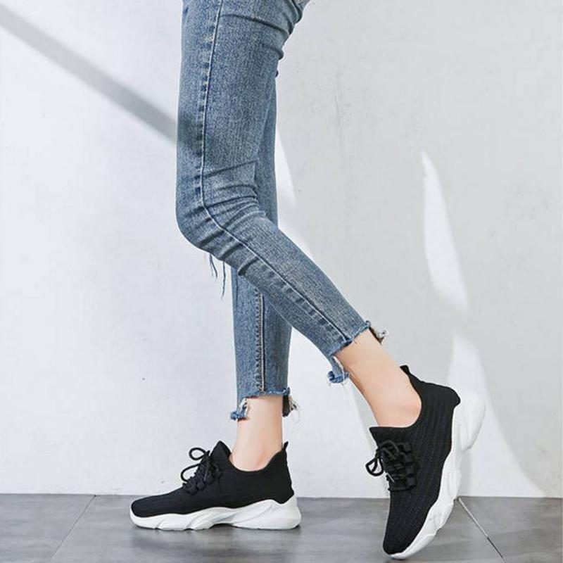 Spring Autumn Fashion Women's Shoes Student Breathable Single Shoes Fashion All-match Sports Running Shoes