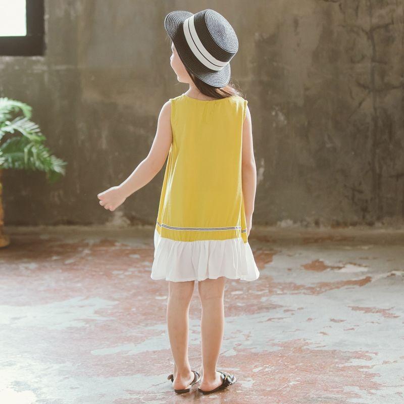 Summer Children's Vest Skirt Big Children's Splicing Beach Skirt Baby's Korean Style Dress Girl's Skirt