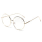 Oversized Round Glasses Frame Women Men Fashion Transparent Glasses Unisex Metal Spectacle Optical E