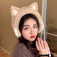 Women's Winter Cat Claw Ears Earmuffs Cute Cartoon Warm Earflaps Wide-brimmed Ear Protection Earwarmers No Shedding Cat Head Band Cover Ear Pad