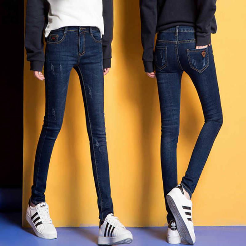 Women Jeans Plus Size Casual High Waist Pant Slim Stretch Cotton Denim Trousers for Woman