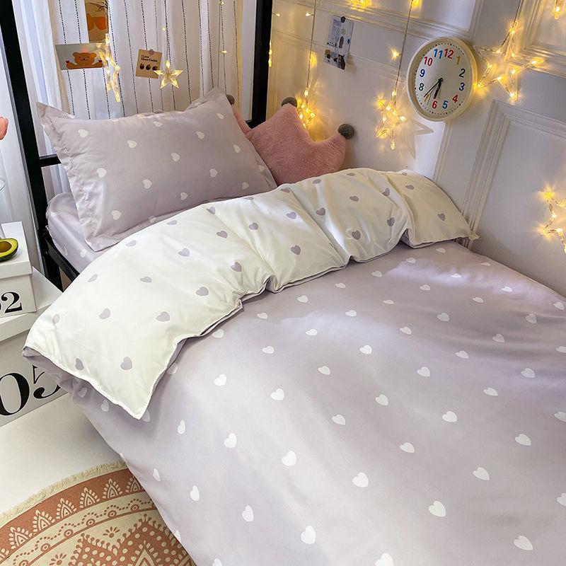 Princess Style Bed Three-piece Single Bed Sheet Pillowcase Quilt Cover Set Love
