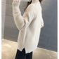Pofulove Faux Mink Plus Velvet Thick Half Turtleneck Christmas Sweet Pullover Sweater Women Loose Autumn Winter Warm
