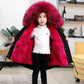 Kids Fur Parkas for Boys and Girls Winter Thick Warm Hooded Faux Fur Coat Unisex  Parka Jacket with Faux Fur Collar Outwear