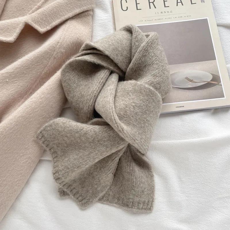 Korean Imitation Cashmere Scarf Fashion All-match Solid Color Plush Scarf Soft