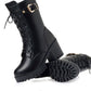 Cotton Warm Martin Boots Women Winter Plus Velvet Mid-tube Short Boots with Thick High-heeled Cotton Shoes