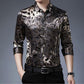 High-end Printed Mulberry Silk Men's Shirt Loose Business Casual Long-sleeved Handsome Shirt