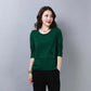 Spring and Autumn Solid Color Bottoming Shirt Women's Long-sleeved T-shirt Loose Round Neck Top Women