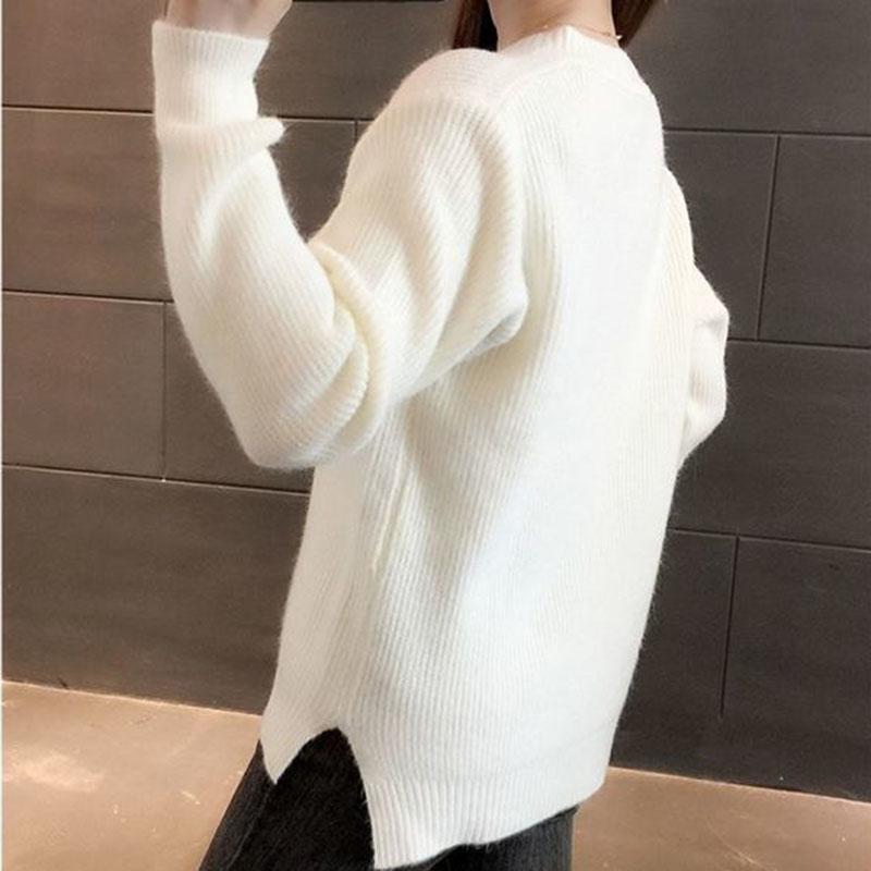 Autumn and Winter V-neck Sweater Fashion All-match Loose Jacket Knit Short Blouse