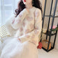 Long-sleeved Women's Knitted Sweater Student Girl Sweet Little Fresh Mink Fleece Sweater Top