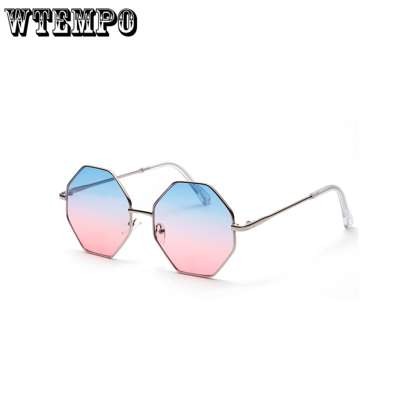 WTEMPO Square Sunglasses Women Rhombus Polygonal Colored Transparent Lens Sunglasses Popular Glasses