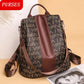 Leather Texture Backpack Female Student Schoolbag Trend Soft Leather Lady Large-capacity Travel Bag