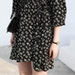 French Retro V-neck Floral Dress Female Spring Summer Temperament Wild Waist Was Thin Short Skirt