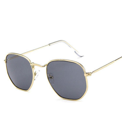 New Arrival Polygon Clear Square Sunglasses Women Fashion Brand Design Lady Vintage Metal Small Fram