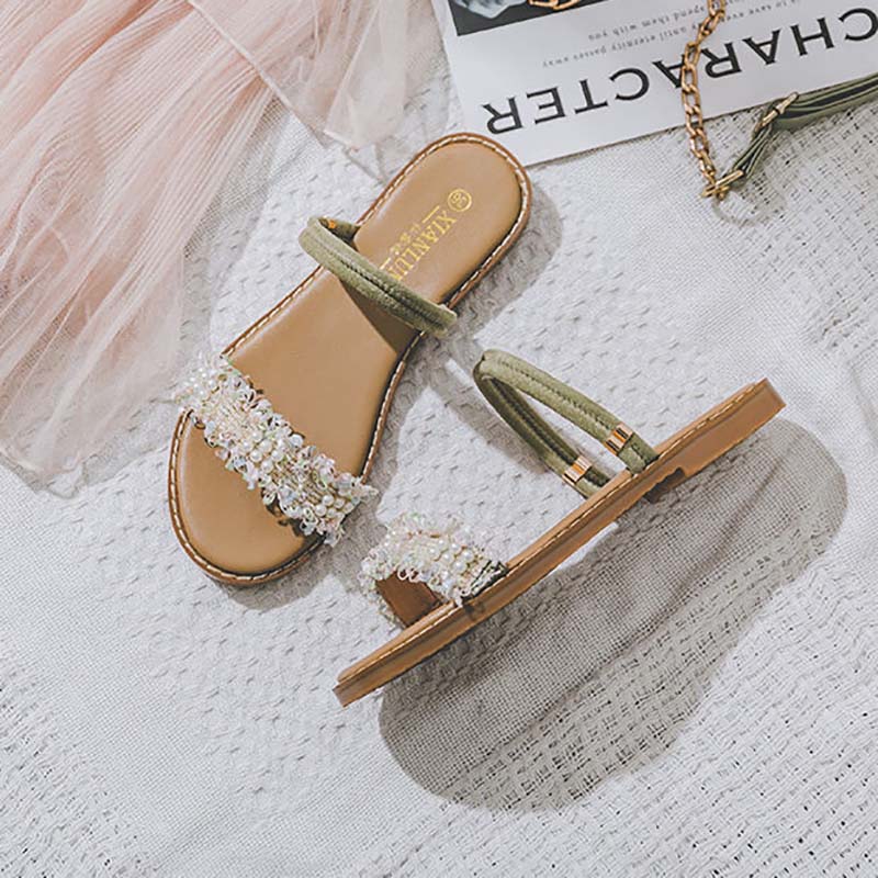 Sandals Female Fairy Summer Students All-match Flat Slippers Two Wear Female Rome Gentle