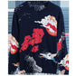 Women's Printed Pullover Sweater Tops Autumn  Winter Long-sleeved Bottoming Sweater Women's High-end Woolen Sweater