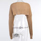 Knit Cardigan Short Outer Shawl  Shrugs Women Autumn Loose Sweater Ultra Short Top