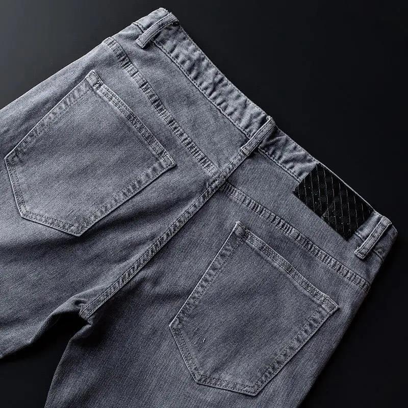 High Quality Men's Heavy Industry Washed Smoky Gray Jeans Men's Spring and Autumn Trousers