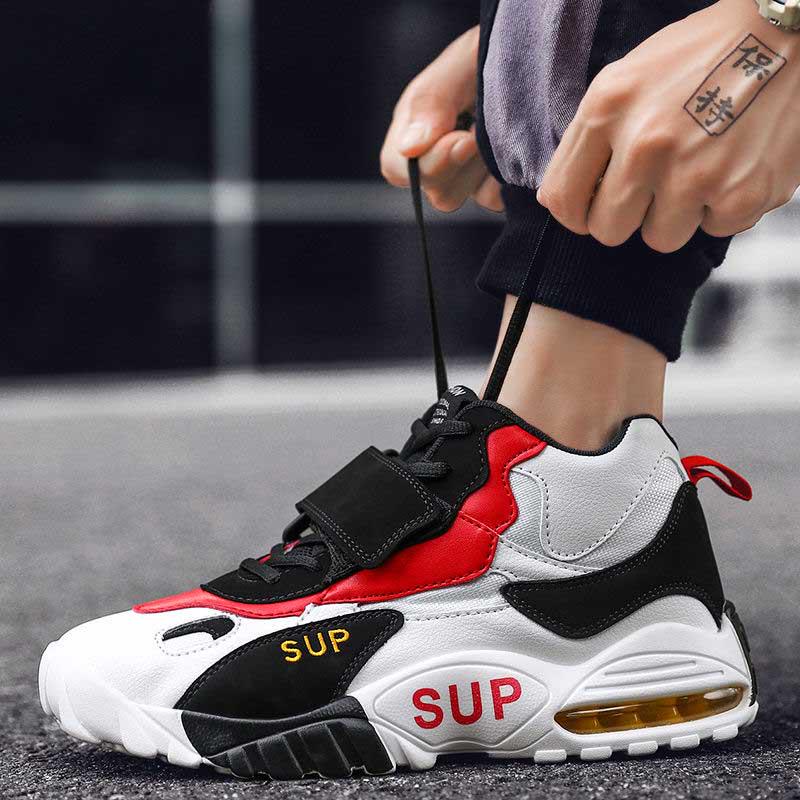 38-44 Men Mesh Sneakers Wear-resistant Basketball Shoes Deodorant Comfortable High-top Running Shoes