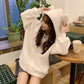 Loose Sports Coat Bear Ears Warm Sweater Plush Long-sleeved Hooded Blouse Women