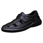 Summer Men's Sandals All-match Soft Bottom Soft Leather Non-slip Breathable Toe Cap Roman Sandals Hollow Velcro Sandals