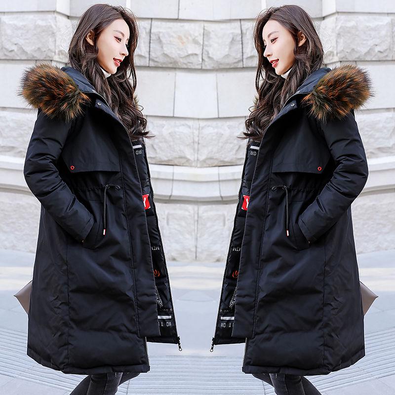 Faux Fur Collar Short Parkas Loose Down Cotton Coats Winter Women Hooded Jackets