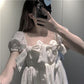 The Skirt Is Super Fairy and Thin Summer Bowknot Suspender Dress Lace Princess Dress