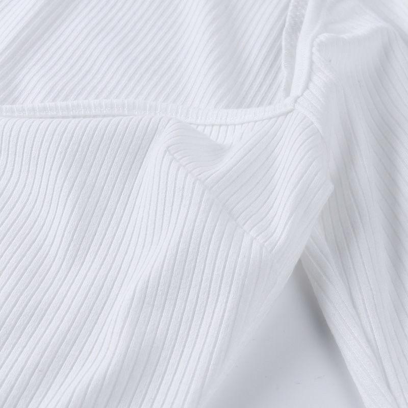 Women Sweaters Knitted Pullover Square Collar Long Sleeve Women Spring Autumn Sweater Winter Tops Casual Black White Jumper