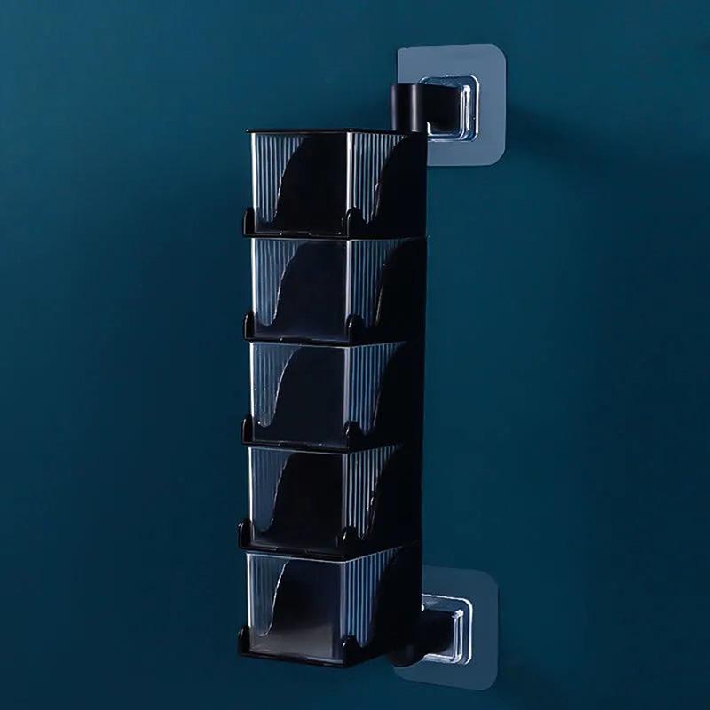 Net Celebrity Spice Box Multi-cell with Lid Household Multi-function Body Rotatable Wall-mounted Kitchen Set Storage Artifact