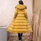 Ethnic Style Long Down Padded Jacket Women Winter Style Retro Disc Buckle Quilted Jacket Embroidered Over The Knee Long